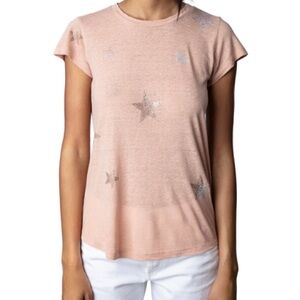 Zadig & Voltaire Blush Tee with Silver Stars